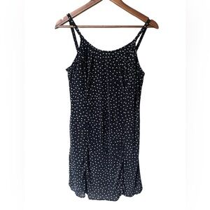 Basic Editions Black One Piece Swim Suit with White Floral Y2K 90sStyle Retro